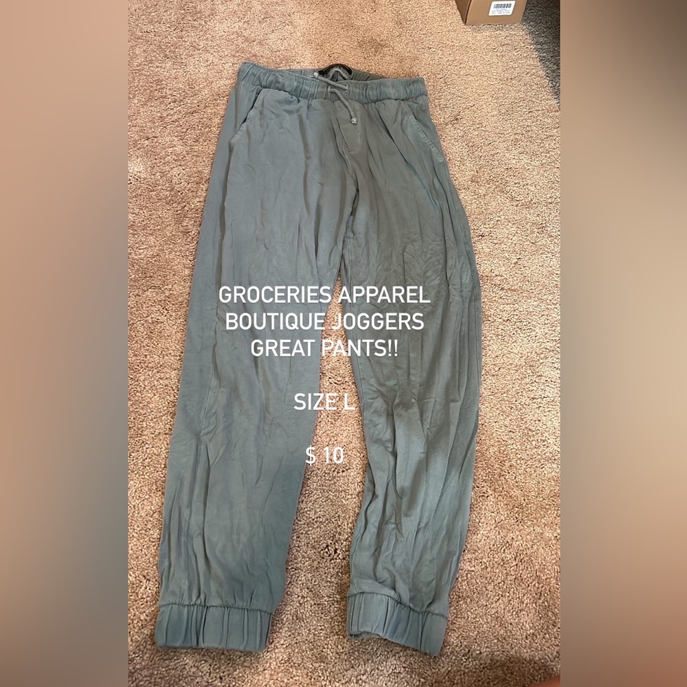 Groceries apparel size L hunter green joggers